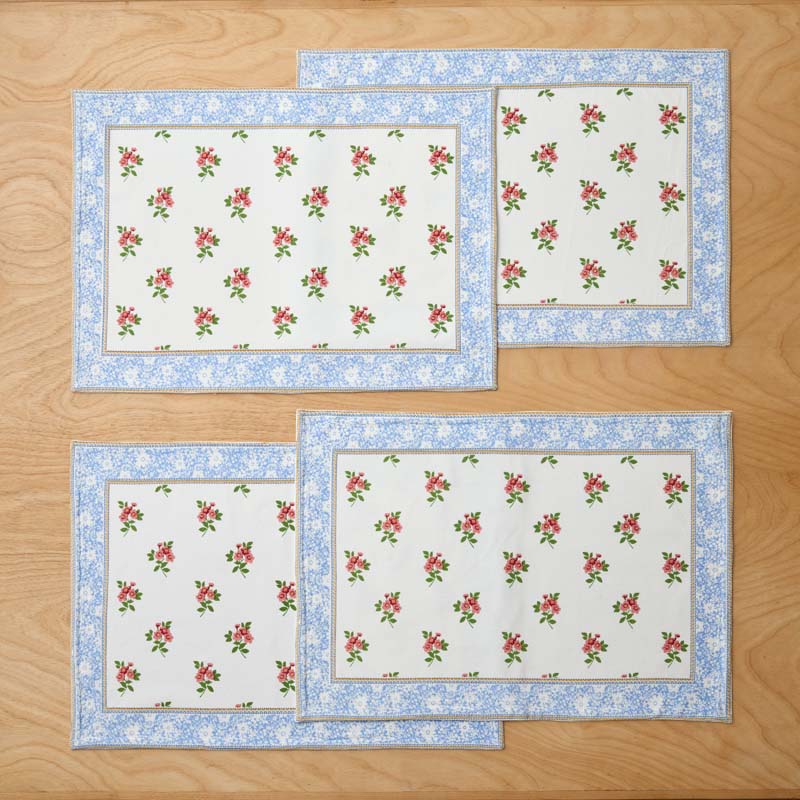 Garden Floral Cotton Placemats, Set of 4 - Natures Bouquet