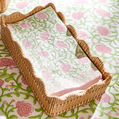 Scalloped Edge Napkin Holder - Natural, OS