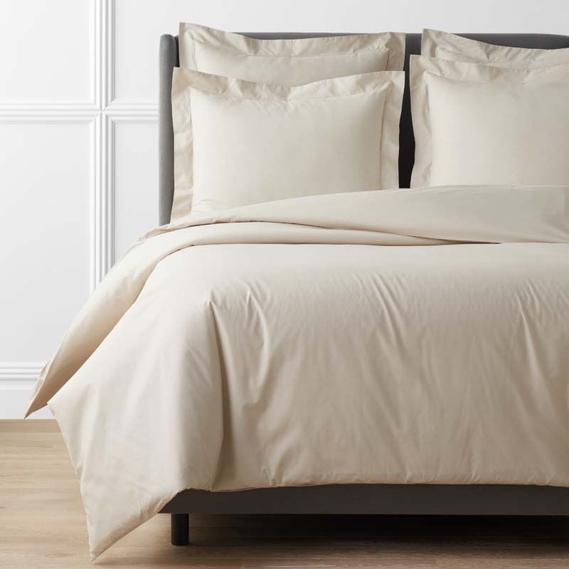 Premium Cool Supima® Cotton Percale Duvet Cover - Oatmeal, King/Cal King