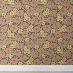 Large Blooms Removable Wallpaper - Tan, Roll