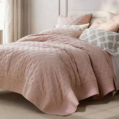 Pintuck Quilted Sham - Faded Rose, Standard