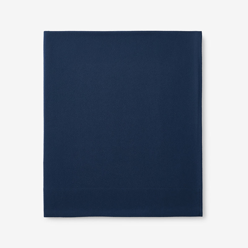 Premium Ultra-Cozy Cotton Velvet Flannel Flat Bed Sheet - Navy, Full