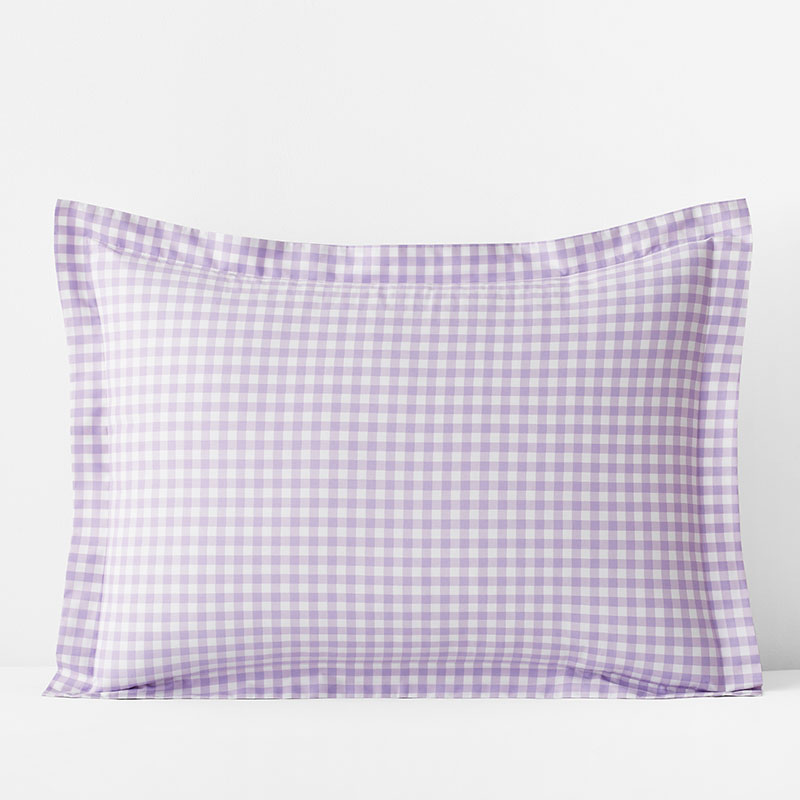 Gingham Classic Cool Organic Cotton Percale Sham - Lilac, Standard