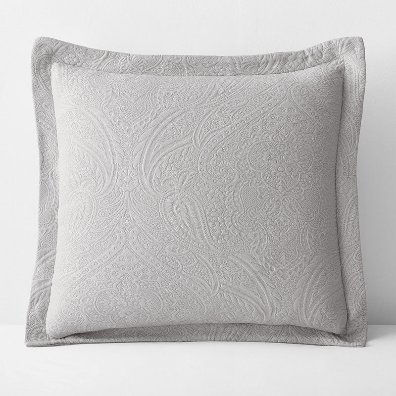 Hillcrest Cotton Matelassé Sham - Light Gray