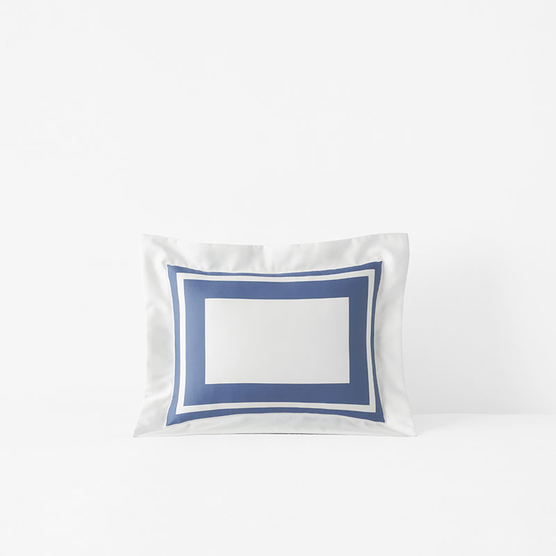 Double Border Premium Smooth Supima® Cotton Wrinkle-Free Sateen Sham - Blue Dusk, Boudoir