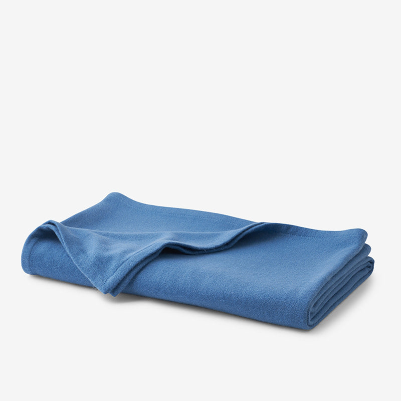 Luxe Lambswool Blanket - Blue, Full/Queen