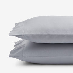 Luxe Ultra-Cozy Cotton Velvet Flannel Pillowcase Set Platinum, King