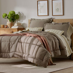 Classic Cool Cotton Percale Comforter - Mocha, Full