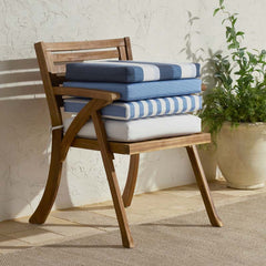 Replacement Knife Edge Chair Cushion - Narrow Stripe Air Blue, 18 in. x 18 in.