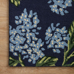 Joie Wool Rug - Hydrangea Navy, 3' 6" x 5' 6"