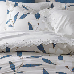Eyelet Classic Cool Cotton Percale Solid Bed Skirt - White, Queen