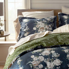 Blooming Melody Reversible Premium Smooth Wrinkle-Free Sateen Comforter - Green Multi, King/Cal. King