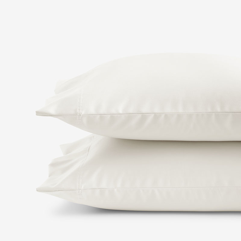 Premium Smooth Supima® Cotton Wrinkle-Free Sateen Pillowcase Set - Ivory, King