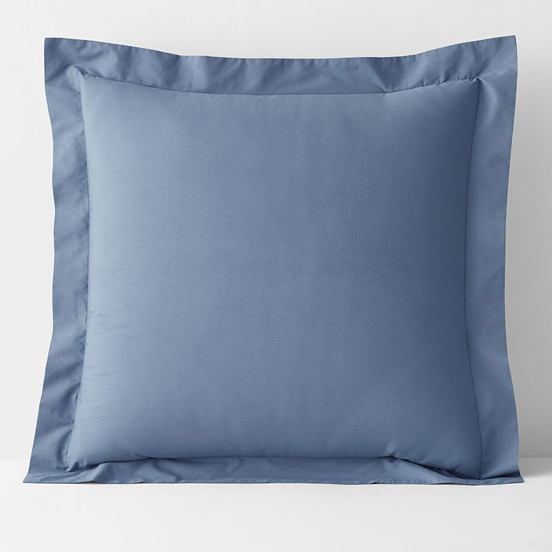 Classic Cool Cotton Percale Sham - Slate Blue, Euro