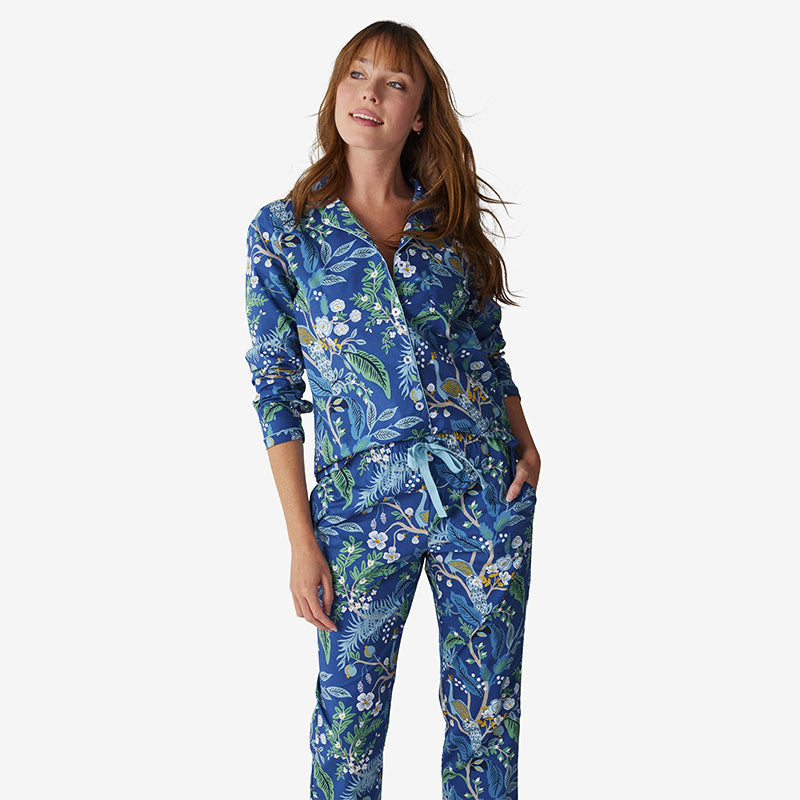 Poplin Women's Pajama Set - Peacock, XS