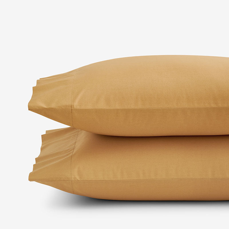 Classic Cool Cotton Percale Pillowcase Set - Amber, Standard