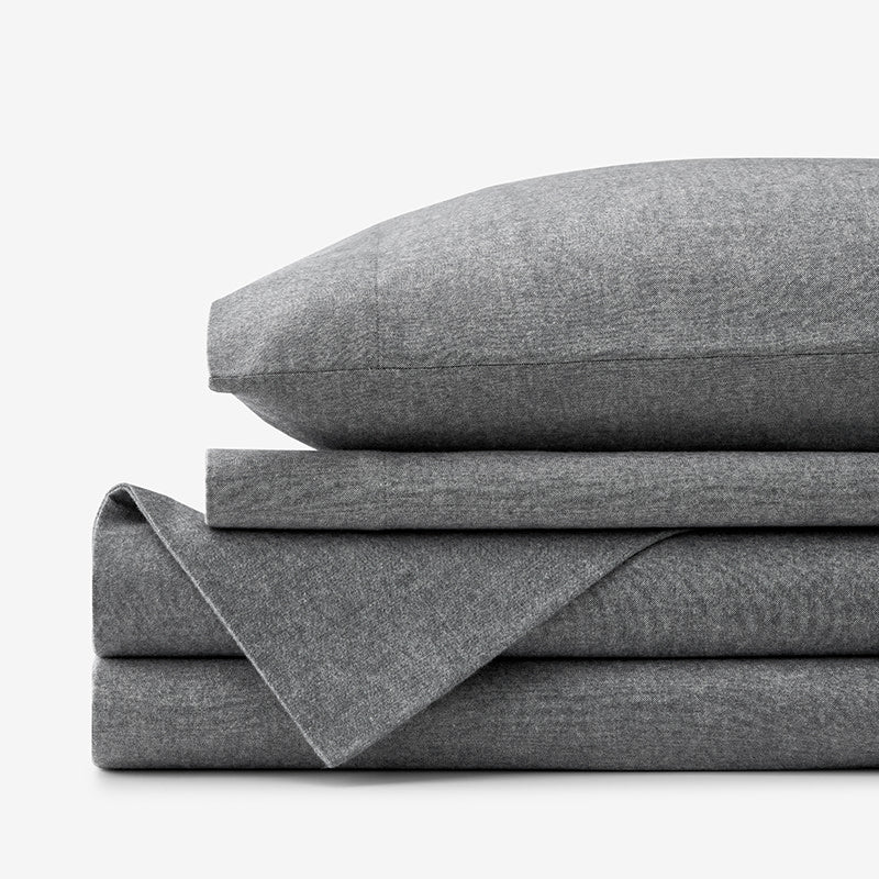 Bromley Premium Ultra-Cozy Flannel Bed Sheet Set - Smoke, Queen