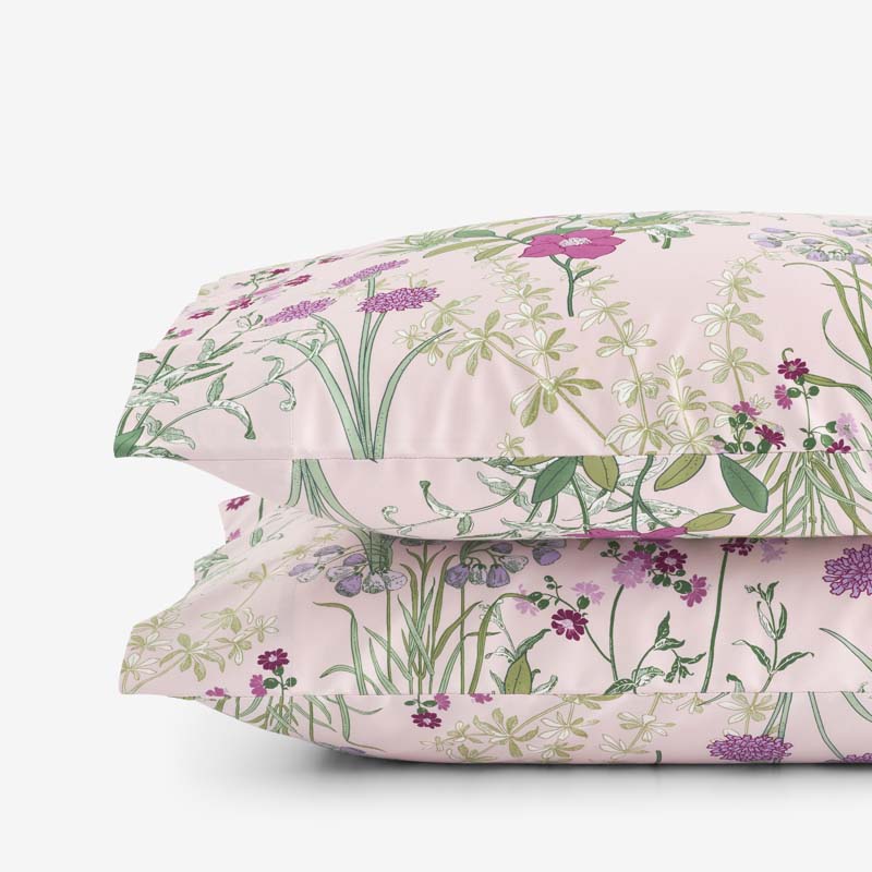 Bloom Meadow Classic Smooth Sateen Pillowcase Set - Blush, Standard