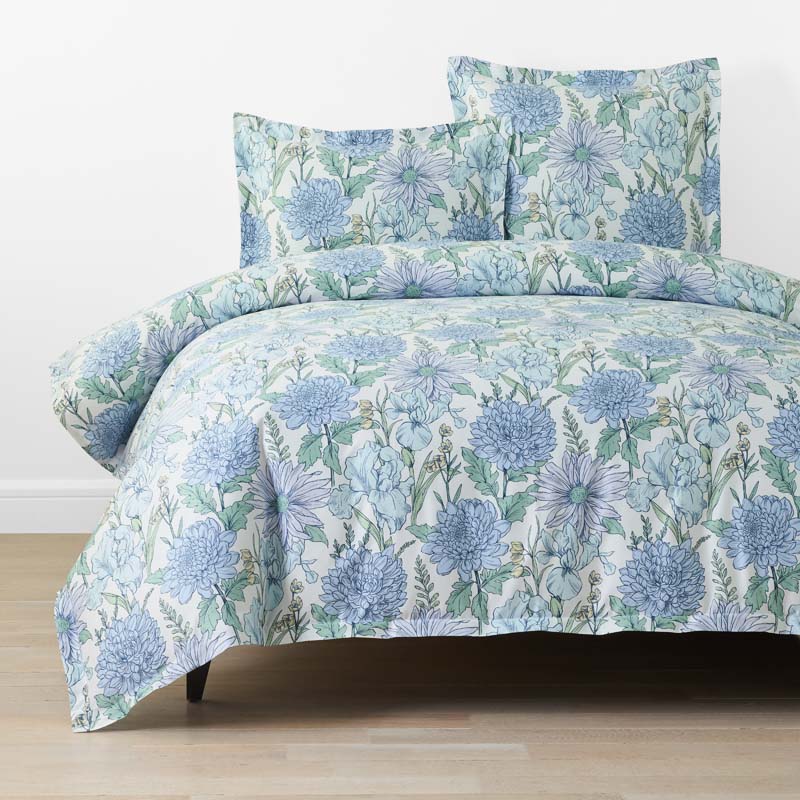 Garden Bliss Classic Smooth Sateen Duvet Cover - Blue Multi, King/Cal. King