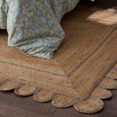 Scallop Border Handwoven Jute Rug - Gray, 6' x 9'