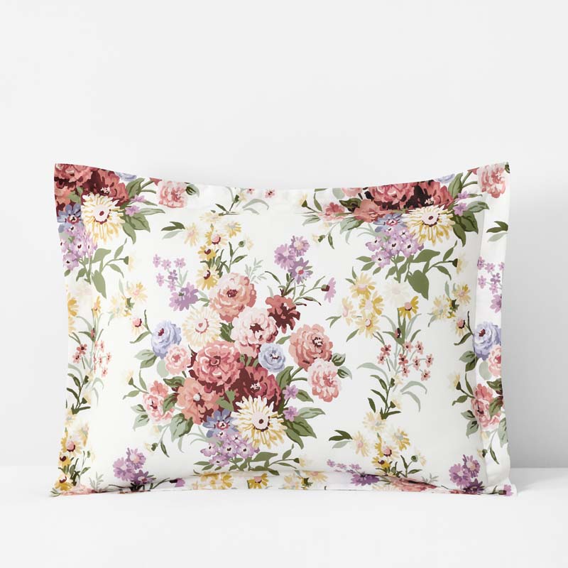Nature's Bouquet Classic Smooth Sateen Sham - Cream Multi, King