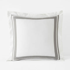Double Border Premium Smooth Supima® Cotton Wrinkle-Free Sateen Sham - Silver, Euro