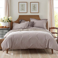 Classic Stripes and Plaids Cool Yarn-Dyed Cotton Percale Pillowcase Set - Mini Check Brown, King