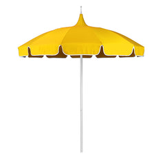 Round Solid Pagoda Outdoor Patio Umbrella, Fiberglass with Push Lift - Sunflower, 8.5'
