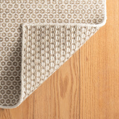 Honeycomb Handwoven Wool Rug -  Natural, 5' x 8'