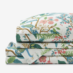 Peacock Classic Smooth Sateen Bed Sheet Set - Cream, Full